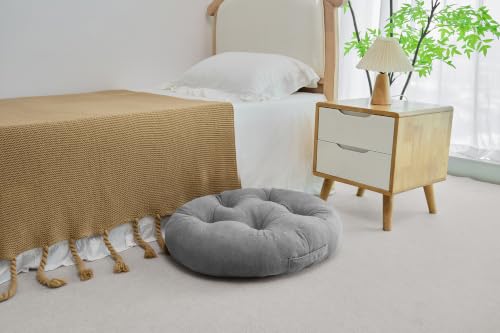Floor Pillow for Adults, Large Sitting & Meditation Cushion - color: Dark Gray, Round