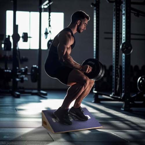 CAELUM Slant Board for Squats, Training Incline Wedge for Calf Stretching - color: Blue