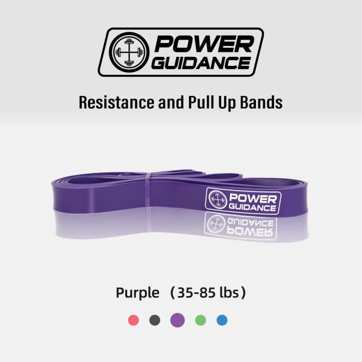 POWER GUIDANCE Pull Up Assist Bands - Stretch Resistance Band - Mobility Band - Powerlifting Bands - by Perfect for Body Stretching, Powerlifting, Resistance Training - color: purple
