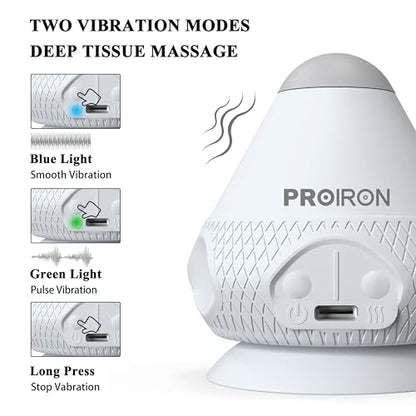 PROIRON Mountable Massage Ball with Suction Cup Pinpoint Deep Tissue Muscle Knot & Sore Relief, Vibration & Heating Trigger Point Massage Tool for Back Neck, Self-Massage Tool