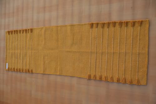 Jaipur art & Rugs Organic Cotton Yoga Mat - Eco-Friendly Hand-Woven Rug - Non Slip & Thick (24”x72”x5mm) for Everyday Fitness at Home - Comfortable Extra-Long - color: Yellow
