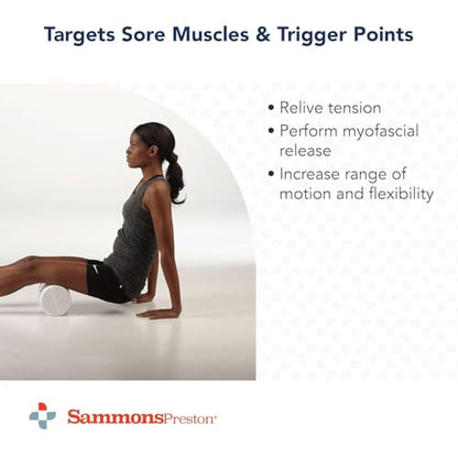 Sammons Preston Foam Therapy Roll, Back Roller, Exercise, Muscle, Yoga, 3" - size: 3" x 36"