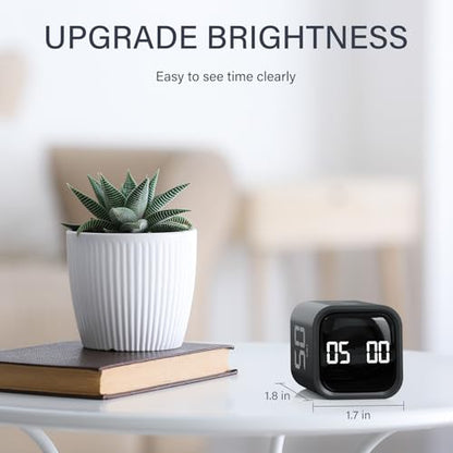 Rotating Productivity Timer 5/25/10/50, Desk Flip Timer, ADHD Tool - color: Black