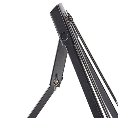 KINGART Adjustable Black Aluminum Table Top Display Easel with Extension Arm Wings -15" to 21" High - Portable Artist Tripod Folding Frame Stand - Holds Canvas, Paintings, Books, Photos, Signs