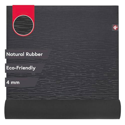 Manduka eKOLite Yoga Mat 71" - 4mm | Natural Rubber | Eco-Friendly | Soft Textured Surface | Natural Next-to-Skin Feel | 71 x 26 inches | Charcoal Grey - color: Charcoal, size: 79" x 24"
