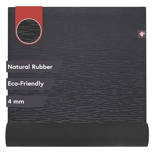Manduka eKOLite Yoga Mat 71" - 4mm | Natural Rubber | Eco-Friendly | Soft Textured Surface | Natural Next-to-Skin Feel | 71 x 26 inches | Charcoal Grey - color: Charcoal, size: 79" x 24"