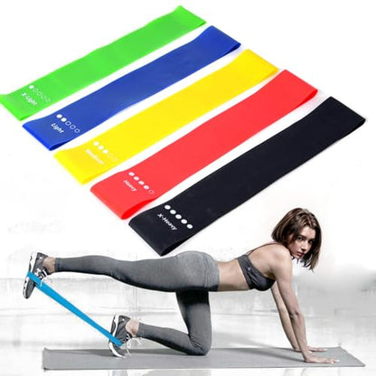Resistance Bands for Working Out,5 PCS Elastic Loop Set for Hip & Leg Workouts