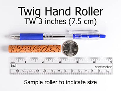 MKM Pottery Tools Wood Twig Rollers for Clay (TW-42 Vertical Lines) - color: TW-42 Vertical Lines