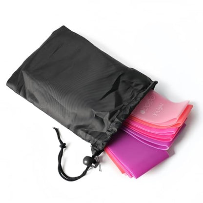 Resistance Loop Exercise Bands with Carry Bag and Manual, Set of 5