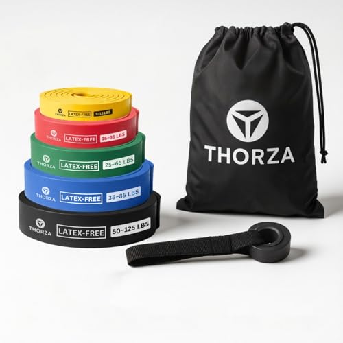 Thorza Full Body Workout Set, 7-Piece Resistance Bands, 5 Resistance Levels
