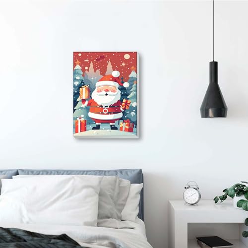 Reofrey Framed Paint by Numbers Kit for Adults & Beginner - 8x12 Inch Canvas Christmas Paint by Numbers - Santa Claus Educational & Creative Art Set for Beginners - Perfect for Home Wall Decoration - color: Santa Claus