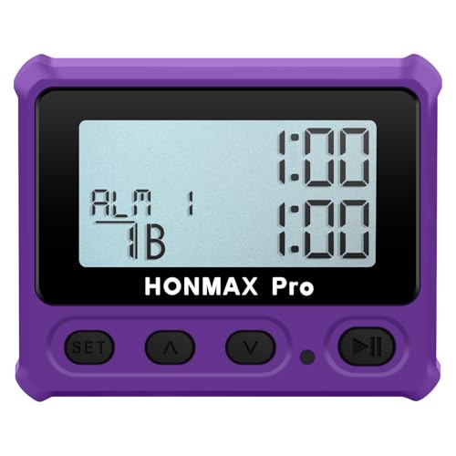 8100 Professional Interval Timer and Stopwatch, Backlight, USB-C Charged, Clock (Purple) - color: Purple