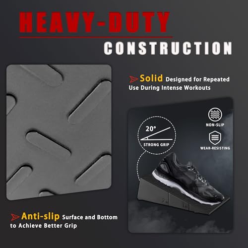 Squat Wedge Height-Adjustable Slant Board: 2Pcs Wide Wedges for Weightlifting Leg Glute Workout Improve Strength and Mobility for Gym Home - size: Large
