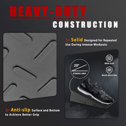 Squat Wedge Height-Adjustable Slant Board: 2Pcs Wide Wedges for Weightlifting Leg Glute Workout Improve Strength and Mobility for Gym Home - size: Large