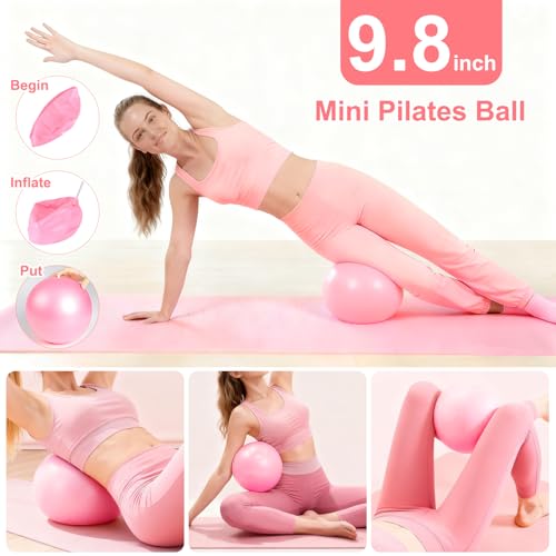 Pilates Equipment Set for Women, Pilates Ring and Ball Set with 15" Magic Circle & Resistance Bands, Perfect Mother's Day Gift for Home Workout, Ideal for Beginners and Yogis