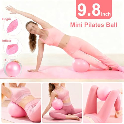 Pilates Equipment Set for Women, Pilates Ring and Ball Set with 15" Magic Circle & Resistance Bands, Perfect Mother's Day Gift for Home Workout, Ideal for Beginners and Yogis