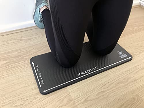 Yoga Knee Pad 0.6 inch Thick Pilates Yoga Knee Pad Cushion your knees Also support Elbows Forearms - color: Black