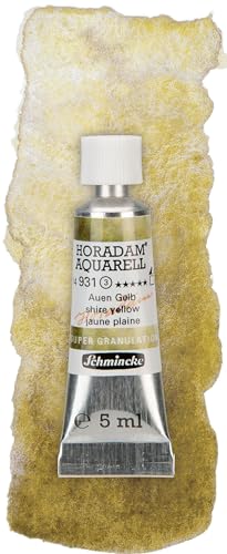 Schmincke - HORADAM® AQUARELL, Super Granulation, 14 931 001 Shire Yellow, 5 ml tube, very strong granulating colors, finest, super granulating watercolors - color: 931 shire yellow