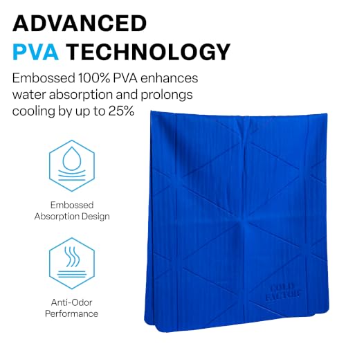 COLD FACTOR Instant PVA Cooling Towels, Cooling Neck Wraps, Blue, 1 Pack - color: Blue