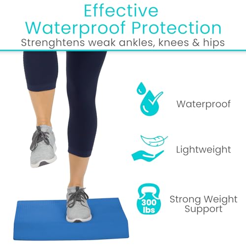 Vive Balance Pad - Foam Large Yoga Mat Trainer for Physical Therapy, Stability Workout, Knee and Ankle Exercise, Strength Training, Rehab - Chair Cushion for Adults, Kids, and Travel - color: Champion Blue