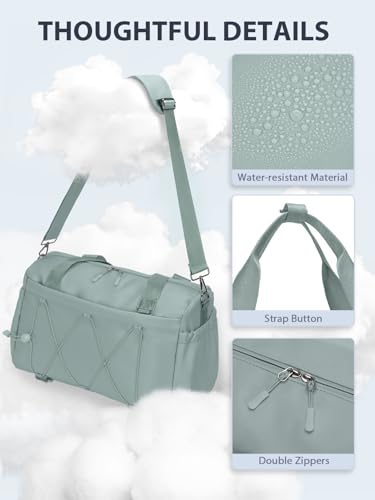 RHDZO Small Gym Bag for Women with Yoga Mat Holder and Wet Pocket, Green - color: Green