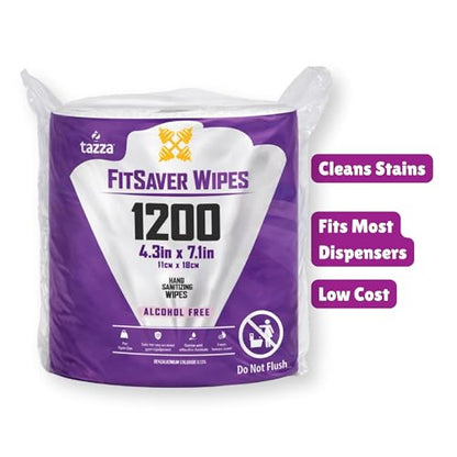 Tazza Wet Wipes, 4 x 1200 Count, Pre Saturated Gym Equipment Cleaning Wipes
