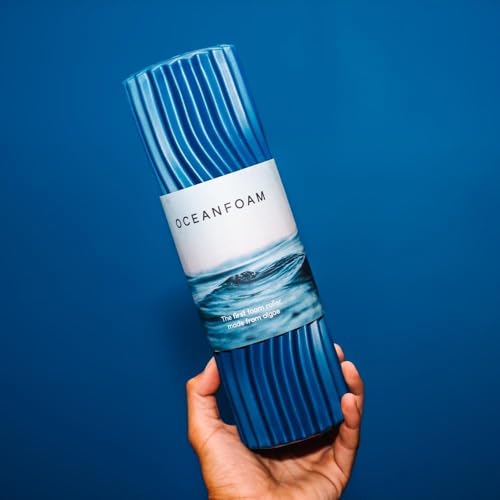 Oceanfoam x 4ocean Roller (Royal Blue) – Limited Edition Muscle Roller for Back Pain & Yoga - High Density Foam for Physical Therapy - Textured for Deep Tissue Massage