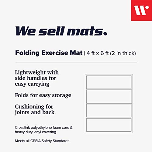 We Sell Mats - 4 ft x 6 ft x 2 - Personal Fitness & Exercise Mat for Home Workout - Lightweight and Folds for Carrying – All Purpose Gym Mat – Thick Mat for Yoga, Pilates, Stretches, Floor Exercises - color: Lime Green / Blue