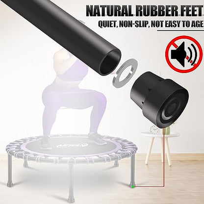 Newan 40"-48" Silent Mini Trampoline Fitness Trampoline Bungee Rebounder Jumping Cardio Trainer Workout for Adults-Max Limit 330lbs - color: A 40" Round violet (NO Handle)