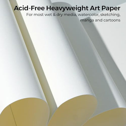 Funto Watercolor Paper Pads, 9x12, 30 Sheets, 140lb/300gsm, Cold Pressed, Acid-Free Heavyweight Art Paper for Painting, Drawing & Art Supplies - color: 9x12-White-1Pack