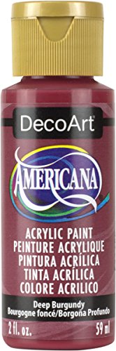 DecoArt Americana Acrylic Paint, 2-Ounce, Deep Burgundy - color: Deep Burgundy, size: 2 Fl Oz (Pack of 1)
