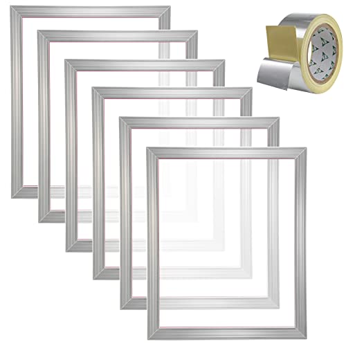 VEVOR Screen Printing Kit, 6 Pieces Aluminum Silk Screen Printing Frames, 20x24inch Silk Screen Printing Frame with 305 Count Mesh, High Tension Nylon Mesh and Sealing Tape for T-Shirts DIY Printing | For T-Shirts DIY, 20 x 24 inch Frame, Easy to Clean, A
