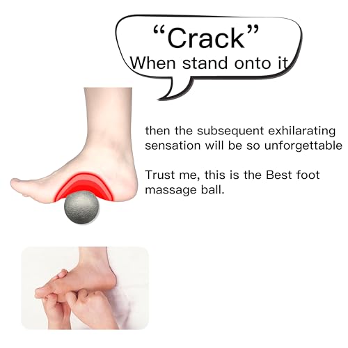 Plantar Fasciitis Relief Massage Ball – Lacrosse Ball, Foot Massage Roller & Myofascial Release Ball for Foot Pain, Trigger Point Therapy, Hard Ball for Deep Tissue & Fascia Massage - color: Black