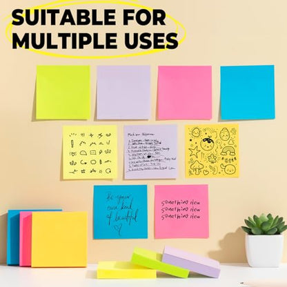 M&G 6 Pads Sticky Notes 3x3 Inch, Self Sticky Notes 6 Bright Colors Easy to Stick Office and School Supplies for Home, Desk, and Notebook Use, 120 Sheets/Pad - style: Bright 6 Colors(720 Sheets)
