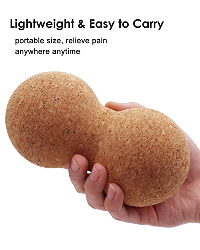 KITWILD Cork Peanut Massage Ball | Peanut Double Lacrosse Massage Ball, Deep Tissue Muscle Massage, Myofascial Release, Muscle Knots, Yoga Therapy - style: 1 Pack, Peanut ball