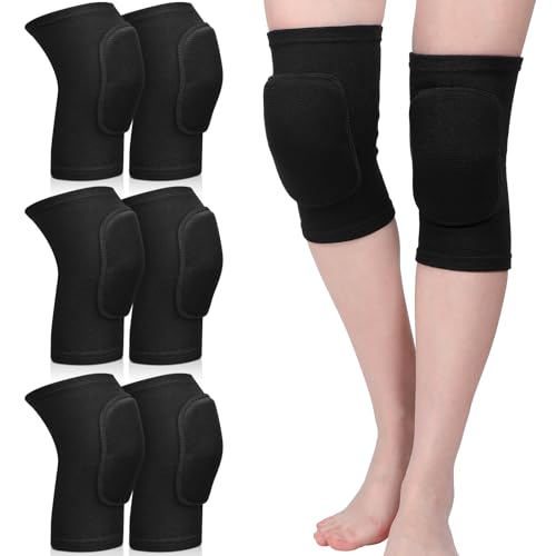 Eurzom 3 Pairs Dance Knee Pads Women Non-Slip - color: Black