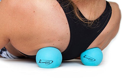 Therapy Massage Ball - Instant Muscle Pain Relief. Proven Effective for Myofascial Release, Deep Tissue Pressure, Yoga & Trigger Point Treatments. Set - 2 Extra Firm Balls W/Mesh Bag. - color: 2 Balls - Size 2.75in - Turquoise