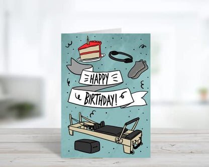 Pilates Birthday Card, Pilates Reformer Card, Pilates Gift, Gym Pilates Yoga Fitness | Pilates Inspiration and Poses - style: Pilates2