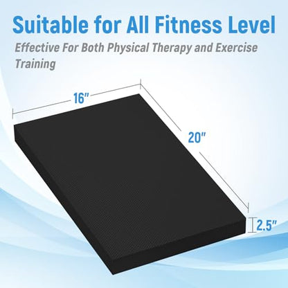 Balance Pad, 20"x16"x2.5" Non-Slip TPE Knee Cushion - color: Black - XL - 20" x 16" x 2.5"