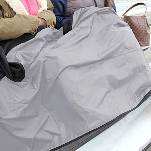 Threadart Waterproof Blanket Outdoor Stadium Blanket | Black/Grey - color: Black/Grey
