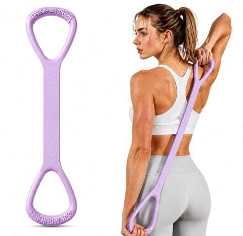 Figure 8 Resistance Band for Workout, Stretching, Yoga, Pilates, Physical Therapy and Home Fitness, TPE Exercise Band - color: Purple