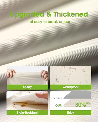Pureegg Plastic Table Cloth Disposable 8 Pack, 84 Inch Round, Beige | Wedding, Thanksgiving, Fall Party, Leakproof & Sturdy, Beige, Round Tablecloth - color: Ivory, size: 84" Round