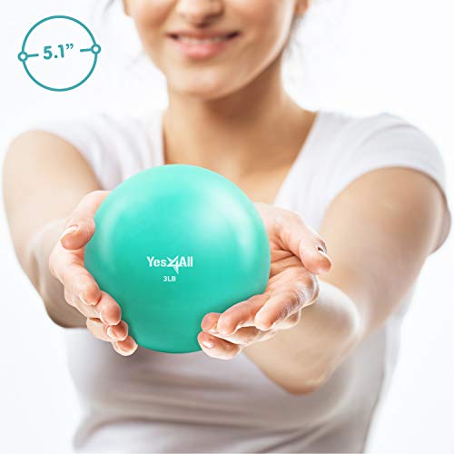 Yes4All Weighted Toning Balls for Exercise, Soft Medicine Balls for Exercise, Pilates, Yoga, Balance, Flexibility, 2-10lbs - color: G. 3lb - Mint, style: A. Smooth