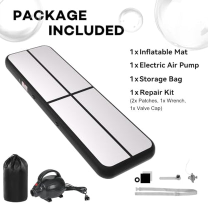 Inflatable Air Gymnastics Tumbling Mat 6ft 10ft 13ft 16ft 20ft - color: Black, size: 10ft*3.3ft*4in(3*1*0.1m)
