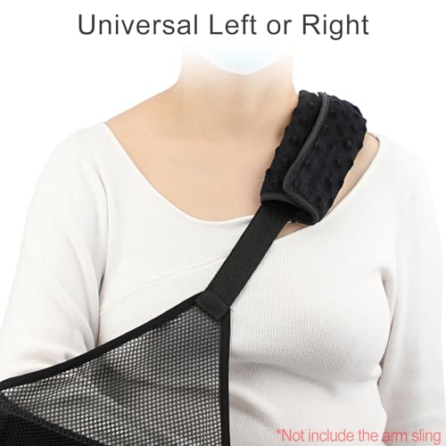 2Pcs Arm Sling Padding for Neck Arm Sling Strap Cushion Neck Pad Cushions Shoulder Brace Carry Strap Pads Elbow Wrist Injury Support Strap Padded Women Men Minky Dot Black - color: Minky Dot Black-2pcs