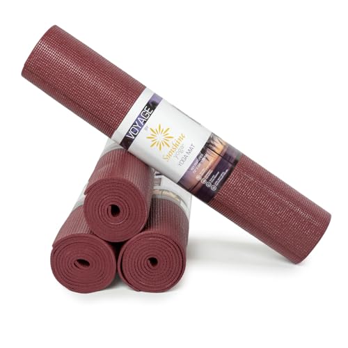 Voyage 5mm Studio Yoga Mats, 4 Pack, 72x24in - color: Burgundy