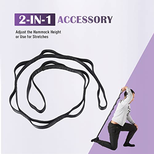 ZELUS Aerial Yoga Swing Sling Strong Yoga Hammock Kit Set Trapeze Inversion Equipment Include 2 Extensions Straps and Ceiling Mounting Kit - color: Purple