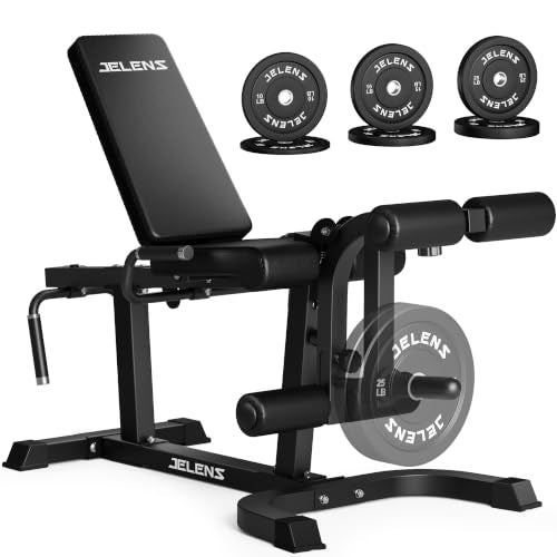 JELENS J10 Leg Extension and Curl Machine, Adjustable Leg Curl Machine for Home Gym, Seated Leg Extension and Lying Curl Machine for Lower Body Workouts - color: Black, size: 100LB Black Weight Package