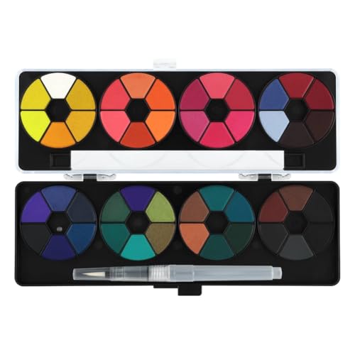 Creative Inspirations Professional Watercolor Paint Set - 48 Dye-Based Watercolor Paints for Adults - Compact, Vibrant, Travel-Friendly Set with Water Brush Pen and Mixing Lid - size: 48 Count (Pack of 1)