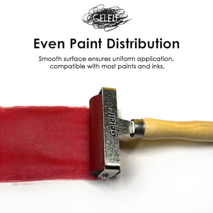 GELELF Smooth Peeling Brayer Roller - Wood Hand Roller Rollers Ink Roller Tape Roller for Gluing Taping Gel Printing Inking Block Printmaking Stamping Scrapbooks (#3: 1.5 Inch (3.5CM)) - color: #3: 1.5 Inch (3.5CM)